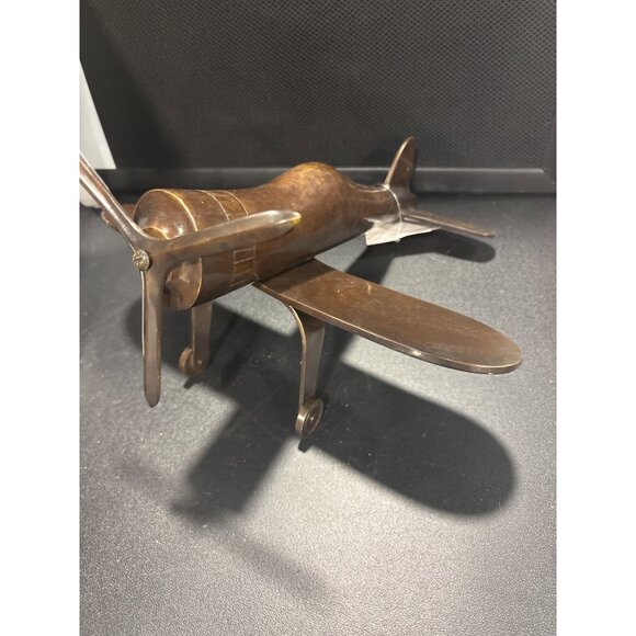 Vintage Metal Bronze Likke Airplane Sculpture Model WW|| Heavy Made in India - Picture 8 of 13